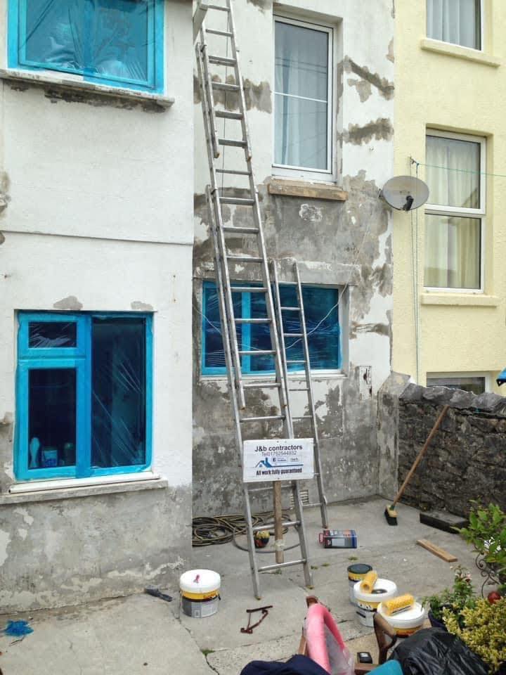 Render repair work in Kingsbridge